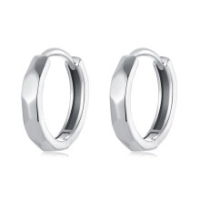 S925 Sterling Silver Oxidized Multifaceted Geometric Earrings (Bse1118) Surprise Gift