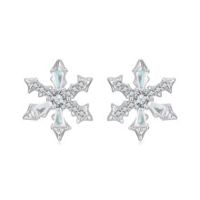 S925 Sterling Silver Winter Snowflake Earrings (Bse1132) Surprise Gift