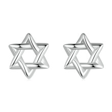 S925 Sterling Silver Oxide Hexagonal Star Earrings And Ring, Model: Sce1809 Surprise Gift