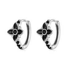 S925 Sterling Silver Oxidized Vintage Elegant Flower Earrings (Sce1801) Surprise Gift