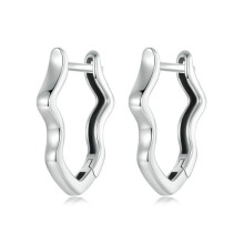 S925 Sterling Silver Wave-Shaped Ear Clips (Sce1761) Surprise Gift