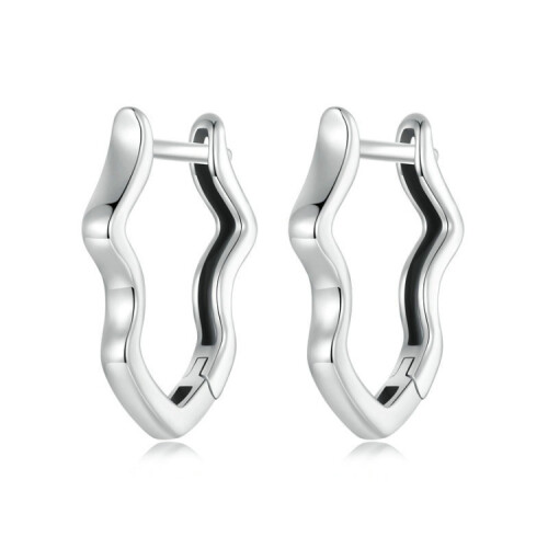 S925 Sterling Silver Wave-Shaped Ear Clips (Sce1761) Surprise Gift
