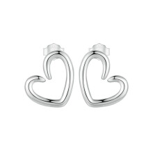 Pendientes de corazón oxidados de plata de ley 925 (Sce1769) Regalo sorpresa