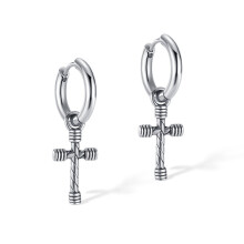 Opk Ge934 - One Pair Of Unique Stainless Steel Cross Earrings For Sale. Surprise Gift