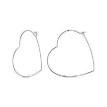 S925 Sterling Silver Zircon Heart-Shaped Earrings (Sce1711) Surprise Gift