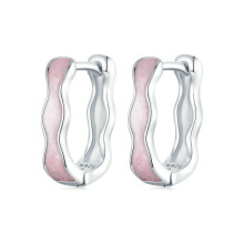 S925 Sterling Silver Pink Zircon Earrings (Sce1709) Surprise Gift
