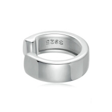 S925 Sterling Silver Plated White Gold Metallic Single Ear Clip (Sce1691) Surprise Gift