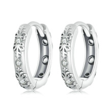 S925 Sterling Silver Vintage Pattern Women'S Earrings (Sce1701) Surprise Gift