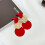 Patchwork Solid Color Geometric Circular Women'S Earrings (E-649-Red) Surprise Gift 1