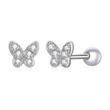 Schlichte Schmetterlingsohrstecker aus 925er Sterlingsilber – Überraschungsgeschenk für Damen