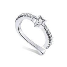 Ohrclips in Form eines fünfzackigen Sterns aus 925er Sterlingsilber für Damen – Überraschungsgeschenk