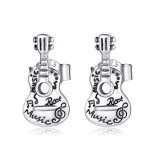 Vintage-Gitarren-Ohrstecker aus 925er Sterlingsilber für Damen – Überraschungsgeschenk