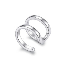 S925 Sterling Silver Double Hoop Clip-On Earrings For Women Surprise Gift