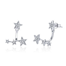 Pendientes de plata de ley 925 con diseño de cielo estrellado - Pendientes sencillos de plata - Regalo sorpresa