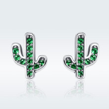 Unique And Refreshing Cactus S925 Sterling Silver Women'S Earrings Surprise Gift