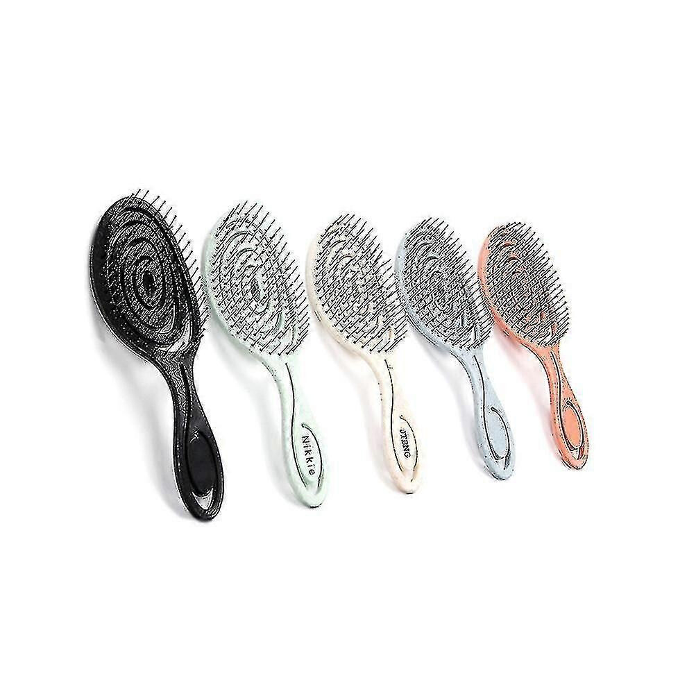 Organic Detangling Hair Brush with Natural Straw Bristles for All Hair Types, No Tugging, Climate Neutral, Scalp Massage Brush