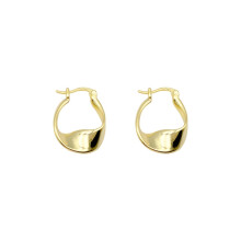 925 Sterling Silver Vintage Stud Earrings, Minimalist Style, Geometric Twisted Pattern Hoop Earrings (Gold) Surprise Gift