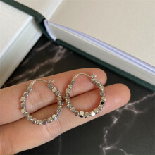 Zircon And Silver Stud Earrings For Women, Simple And Versatile Hoop Earrings (Silver) Surprise Gift