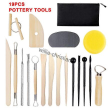 Gäller 19 delar konstlera keramik modellering skulpteringsverktyg kit gör-det-själv keramik carving