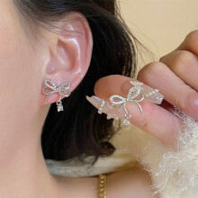 Elegant And Luxurious Double-Layer Pearl Earrings With Diamond Embellishments For Women, Size: Eh1560 Per Pair Surprise Gift