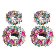 Women'S Exaggerated Alloy Geometric Glass Rhinestone Earrings (Colored) Surprise Gift