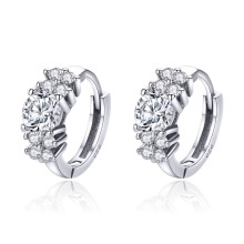 Simple And Elegant Sterling Silver Zircon Stud Earrings, S925 Color. Surprise Gift