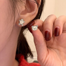 Boucles d'oreilles élégantes et luxueuses à double rang de perles ornées de diamants pour femme, réf. : Eh1595 la paire, cadeau surprise