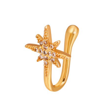U-Shaped Nose Clip, Copper And Zircon-Set, Color: G-364 Gold. Surprise Gift