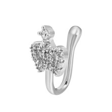 U-Shaped Nose Clip, Copper And Zircon-Set, Color: G-0879 Silver Surprise Gift