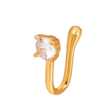 U-Shaped Nose Clip, Copper And Zircon-Set, Color: G-247 Gold. Surprise Gift