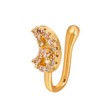U-Shaped Nose Clip, Copper And Zircon-Set, Color: G-190 Gold. Surprise Gift