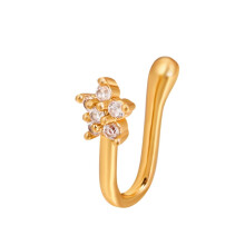 Pince-nez en forme de U, ornement de nez en cuivre et zircon, couleur : or G-249. Cadeau surprise.