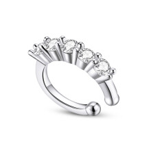 Pendientes de clip brillantes de plata de ley 925 para mujer, regalo sorpresa