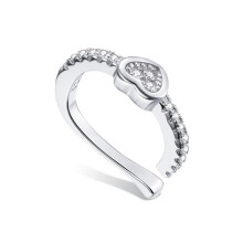 Pendientes de clip en forma de corazón de plata de ley 925 para mujer - Regalo sorpresa