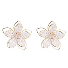 Frische und elegante Ohrringe mit durchbrochenen Kristallblumen für Damen, gefertigt aus 925er Sterlingsilbernadeln. Überraschungsgeschenk