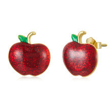 S925 Sterling Silver Christmas Apple Stud Earrings For Women Surprise Gift