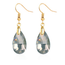 E2108-2 Grey Natural Crystal Handmade Earrings, Zircon Long Earrings Surprise Gift