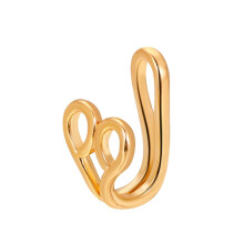 Clip nasal en forma de U, engastado en cobre y circonita, color: oro G-188. Regalo sorpresa.