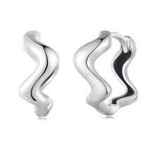 Orecchini da donna a onda semplice in argento sterling S925, regalo a sorpresa