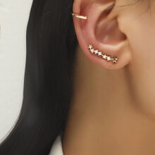Dz-523 Minimalist Small Diamond Clip-On Geometric Zirconia Earrings Surprise Gift