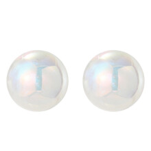 E2209-4 Iridescent Polished Semi-Circular Stud Earrings Jewelry Surprise Gift
