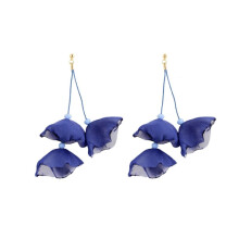 Long, Exaggerated Handmade Fabric Petal Earrings, Color: E1908-21 Blue Surprise Gift