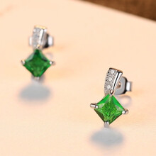 Cute Cubic Zirconia Crystal Earrings For Women (Green) Surprise Gift