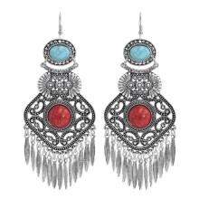 Vintage Tassel Earrings, Statement Turquoise Earrings (Red) Surprise Gift