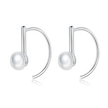 S925 Sterling Silver Mother-Of-Pearl Simple Earrings, White Surprise Gift