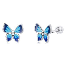 Pendientes de mariposa de plata de ley 925 para mujer, regalo sorpresa