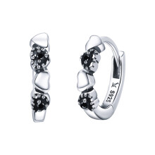Pendientes de plata de ley S925, pendientes en forma de corazón con circonitas, conjunto de regalo sorpresa