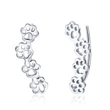 Orecchini da donna in argento sterling S925 con impronta di zampa di cane, regalo a sorpresa.