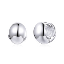 S925 Sterling Silver Simple Mirror Finish Earrings For Women Surprise Gift