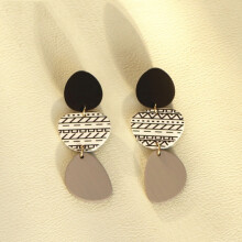 Long Acrylic Earrings With Irregular Pattern Patchwork (01) Surprise Gift